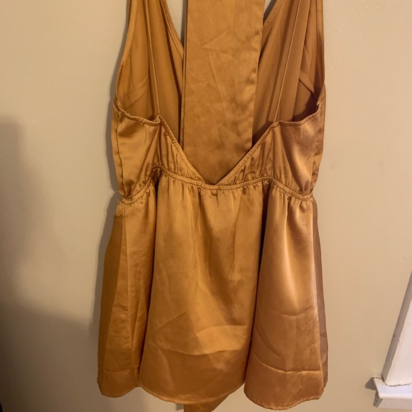 ❌sold❌Sabo Skirt Golden Deep plunge romper NWT - Picture 3 of 8